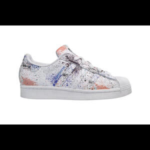Adidas Superstar Paint Splatter Multi White Blue Orange ShoesID9807 Kids Size 7